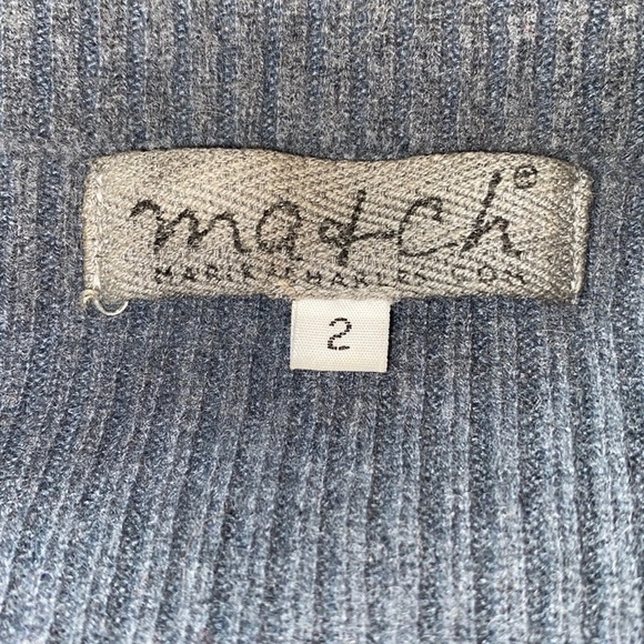 MATCH MARIKA CHARLES Cashmere Long Ribbed Cardigan Sweater With Floral Sleeves - Picture 3 of 6